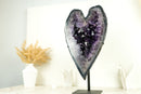 Naturally Shaped Large Amethyst Heart with Deep Purple Amethyst Druzy