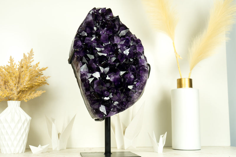 Natürlicher großer Amethyst-Geodencluster mit AAA-Grade-Traubenviolett-Drusen