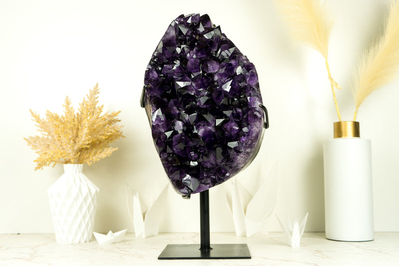 Natürlicher großer Amethyst-Geodencluster mit AAA-Grade-Traubenviolett-Drusen