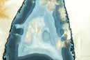 Rare Natural Blue Lace Agate Geode with Calcite Inclusions, Self Standing