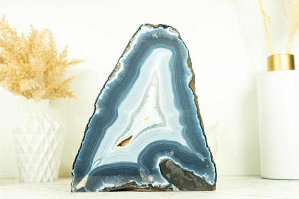 Fantastic Agate Geode with Natural Blue and White Lace Agate