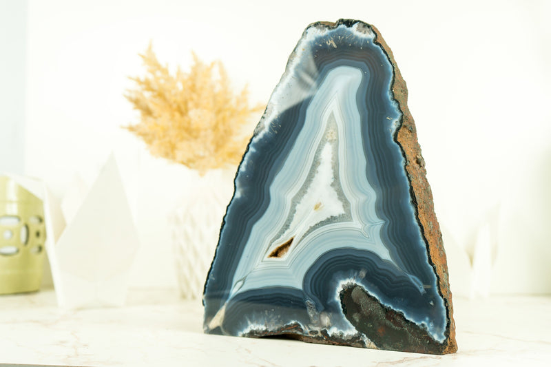 Fantastic Agate Geode with Natural Blue and White Lace Agate