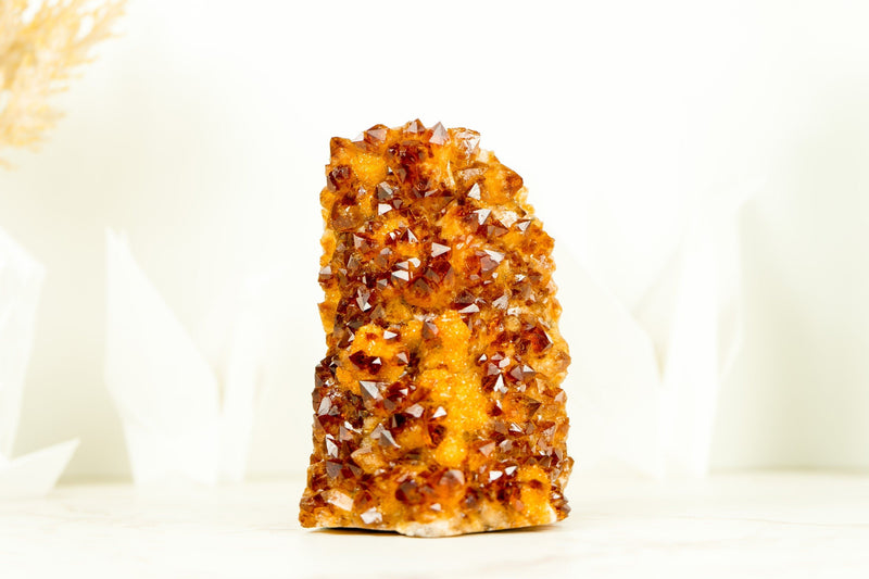 Small AAA Citrine Crystal Cluster deep Orange Galaxy Citrine Druzy, Self Standing - 1.7 Kg - 3.6 lb - E2D Crystals & Minerals