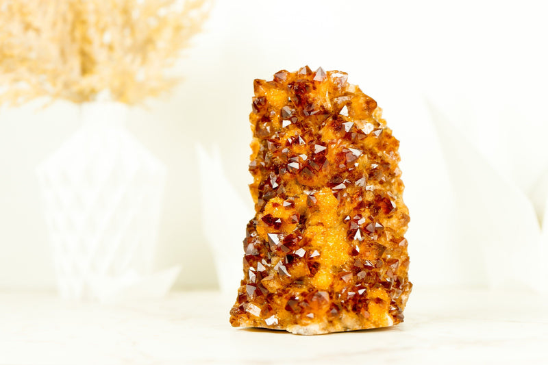 Small AAA Citrine Crystal Cluster deep Orange Galaxy Citrine Druzy, Self Standing - 1.7 Kg - 3.6 lb - E2D Crystals & Minerals