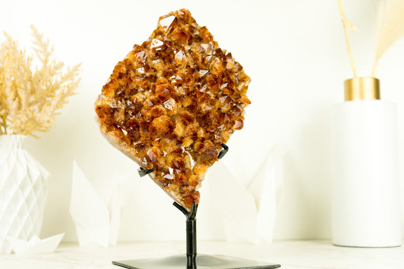 Natural Citrine Cluster with AAA, Large Orange Druzy - 3.2 Kg - 6.9 lb - E2D Crystals & Minerals