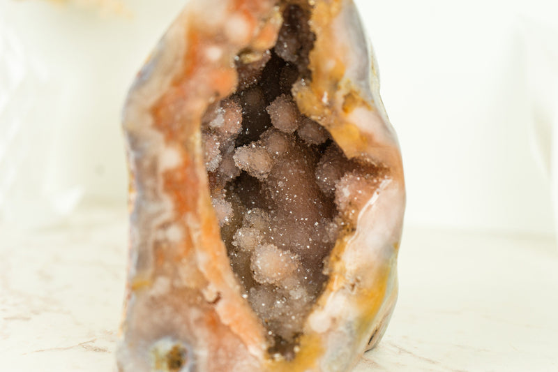 Small Pink Amethyst Self Standing with Pink and Red Amethyst Druzy