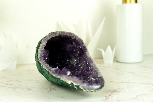 All Natural Amethyst Geode Cave with Purple Amethyst Druzy