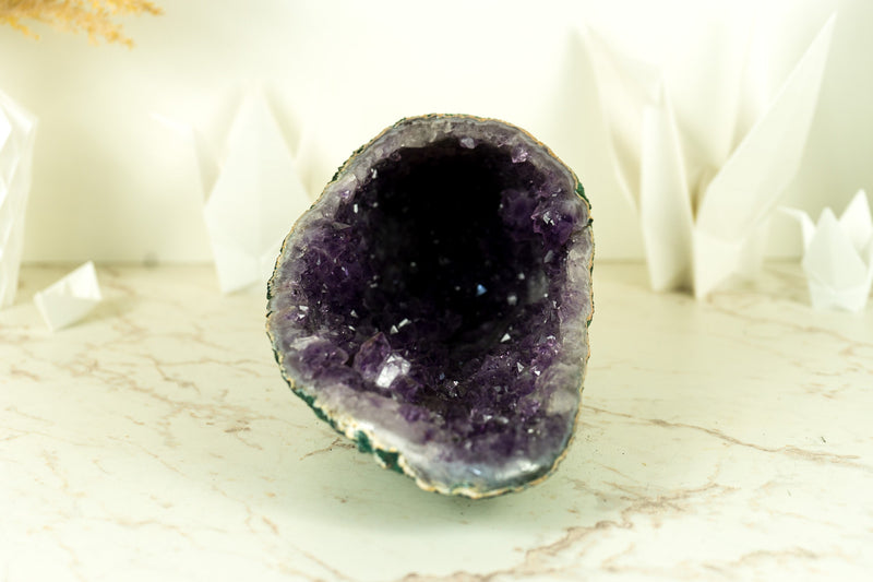 All Natural Amethyst Geode Cave with Purple Amethyst Druzy