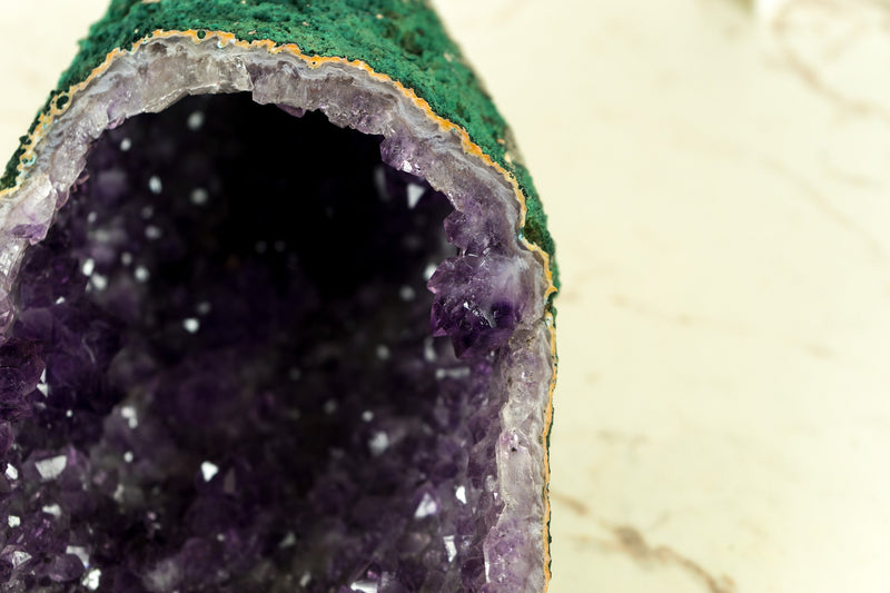 All Natural Amethyst Geode Cave with Purple Amethyst Druzy