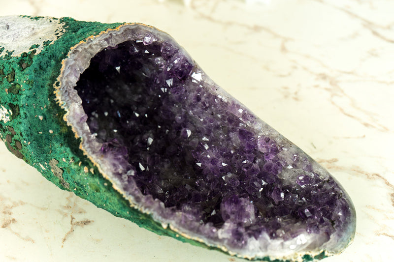 All Natural Amethyst Geode Cave with Purple Amethyst Druzy