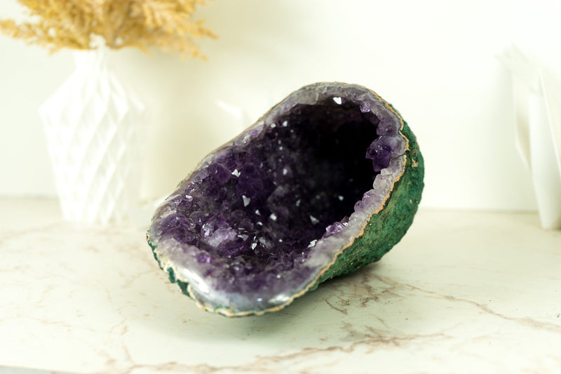 All Natural Amethyst Geode Cave with Purple Amethyst Druzy