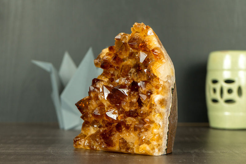 AAA Citrine Cluster with Madeira Citrine Druzy, Self-Standing