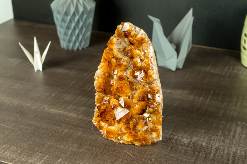 Citrine Cluster with AAA Deep Orange Citrine Druzy, Self-Standing - 2.1 Kg - 4.5 lb - E2D Crystals & Minerals