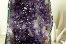Große, tiefviolette Amethyst-Kristallgeodenkathedrale mit seltener Drusenformation
