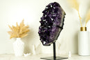 Natural Large Amethyst Geode Cluster with AAA Grade Grape Purple Druzy
