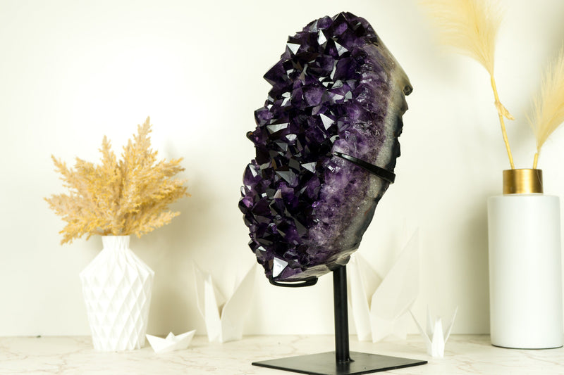 Natürlicher großer Amethyst-Geodencluster mit AAA-Grade-Traubenviolett-Drusen