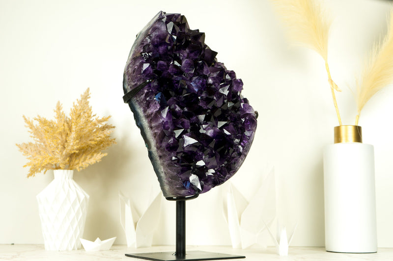 Natürlicher großer Amethyst-Geodencluster mit AAA-Grade-Traubenviolett-Drusen