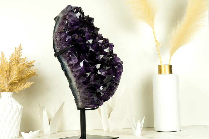 Natürlicher großer Amethyst-Geodencluster mit AAA-Grade-Traubenviolett-Drusen