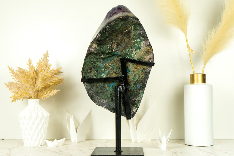 Natürlicher großer Amethyst-Geodencluster mit AAA-Grade-Traubenviolett-Drusen