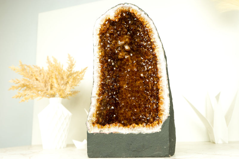 AAA Citrine Geode with AAA Madeira Citrine Druzy