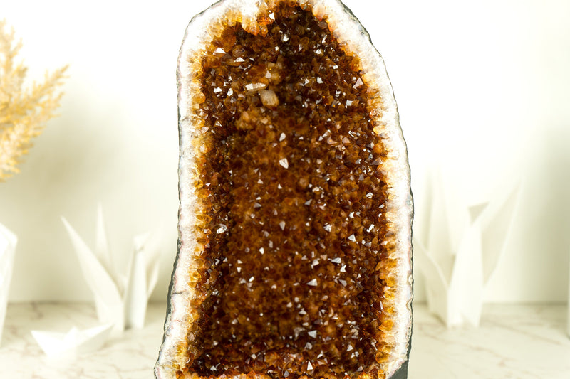 AAA Citrine Geode with AAA Madeira Citrine Druzy