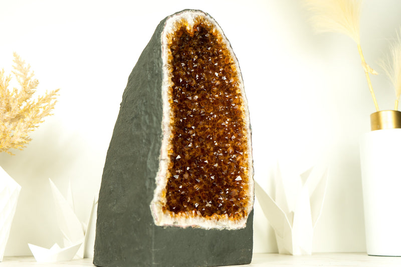 AAA Citrine Geode with AAA Madeira Citrine Druzy