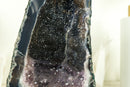 Pair of Book-Matching Natural Galaxy Amethyst Geodes with Agate Matrix and Lavender Druzy