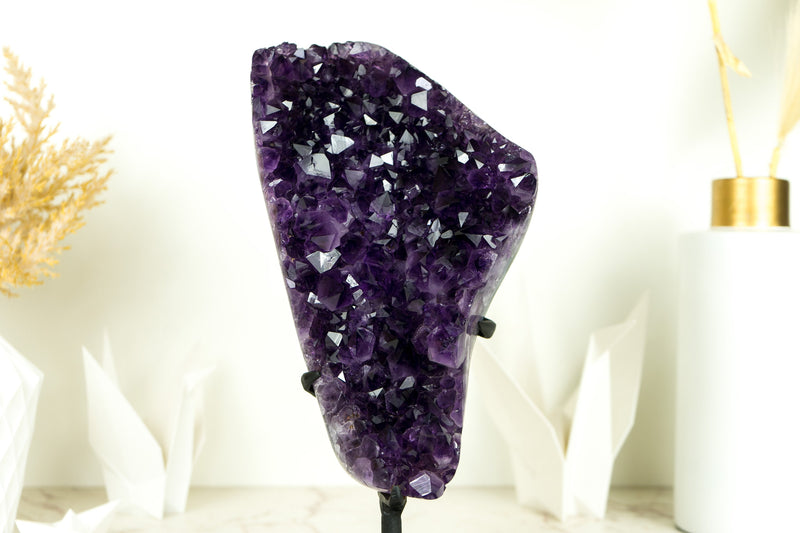 Dark Saturated Amethyst Cluster with AAA Dark Purple Amethyst