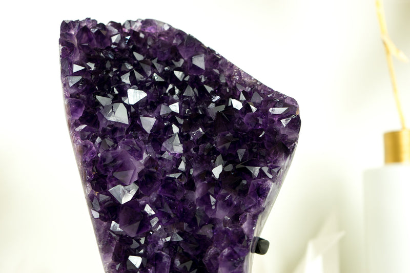 Dark Saturated Amethyst Cluster with AAA Dark Purple Amethyst