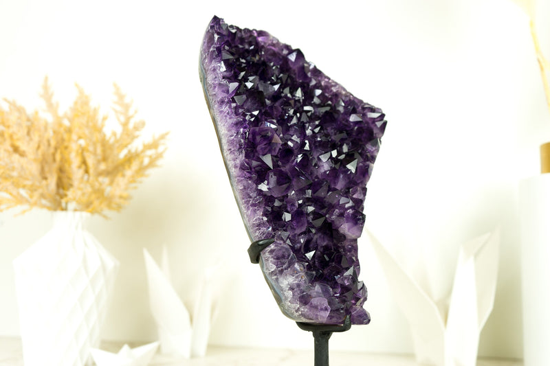 Dark Saturated Amethyst Cluster with AAA Dark Purple Amethyst