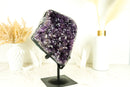 Rare Amethyst Cluster with AAA Deep Purple Grape Amethyst Druzy and Cristobalite Inclusions