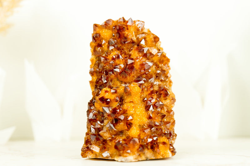 Small AAA Citrine Crystal Cluster deep Orange Galaxy Citrine Druzy, Self Standing - 1.7 Kg - 3.6 lb - E2D Crystals & Minerals