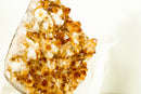 Citrine with Calcite Merchant Stone Cluster, with Golden Orange Druzy on Stand