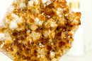 Citrine with Calcite Merchant Stone Cluster, with Golden Orange Druzy on Stand