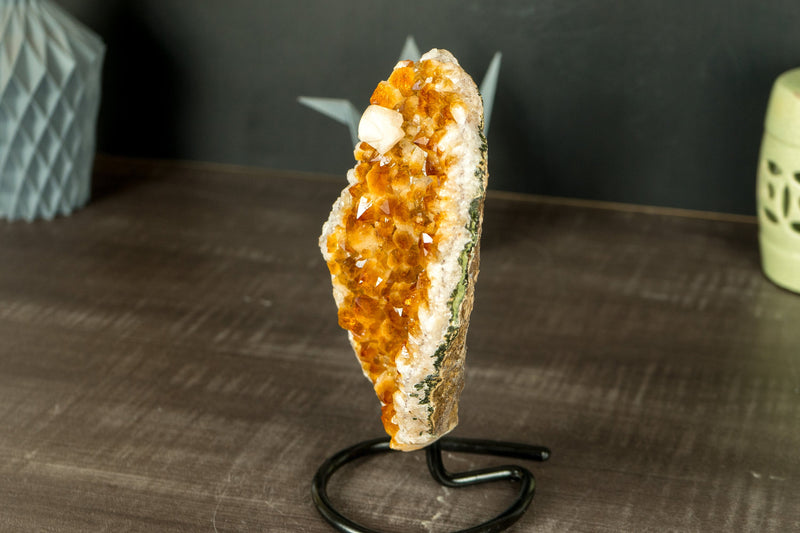 AAA Orange Citrine Cluster with Sparkly Large Citrine Druzy