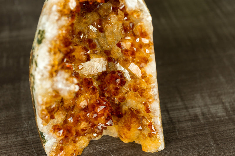 Small Citrine Geode Cluster with Madeira Citrine Druzy, Self-Standing