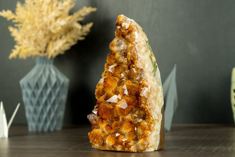 Citrine Cluster with AAA Deep Orange Citrine Druzy, Self-Standing - 2.1 Kg - 4.5 lb - E2D Crystals & Minerals