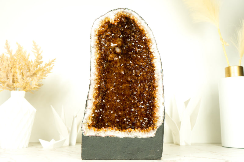 AAA Citrine Geode with AAA Madeira Citrine Druzy