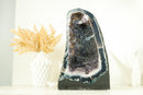 Pair of Book-Matching Natural Galaxy Amethyst Geodes with Agate Matrix and Lavender Druzy