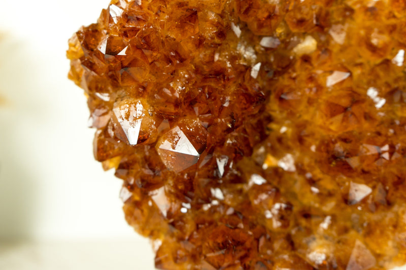 Raw Natural Madeira Citrine Cluster with AAA Red Orange Citrine Druzy