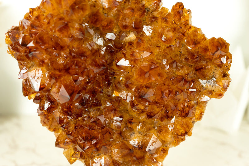 Raw Natural Madeira Citrine Cluster with AAA Red Orange Citrine Druzy