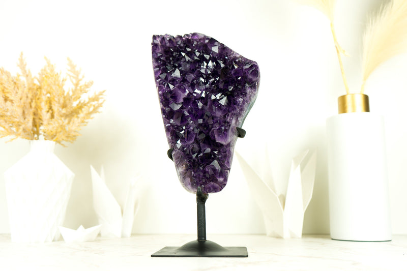 Dark Saturated Amethyst Cluster with AAA Dark Purple Amethyst