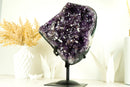 Rare Amethyst Cluster with AAA Deep Purple Grape Amethyst Druzy and Cristobalite Inclusions
