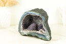 Natural Small Purple Amethyst Geode with Rare Calcite and Lace Agate, 1.4 Kg - 3.0 lb - E2D Crystals & Minerals