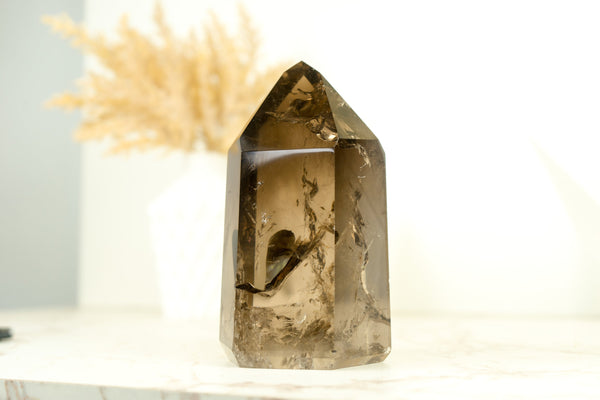 Natural AAA Grade Smoky Quartz Obelisk Generator with Light Citrinated Smoky Color, Natural & Ethical