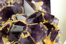 Natural AAA Purple Amethyst Cluster with Yellow Calcite, Collector Grade Brazilian Amethyst