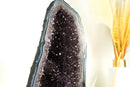 Natural Blue Lace Agate Geode with Sparkly Lavender Amethyst, a Decor Centerpiece