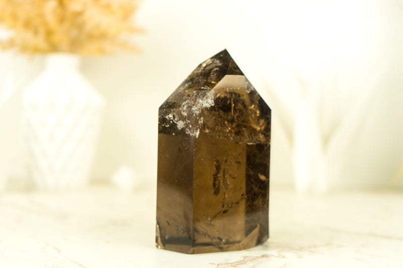 Natural High-Grade Smoky Quartz Obelisk Generator with Citrinated Smoky Color, Natural & Ethical