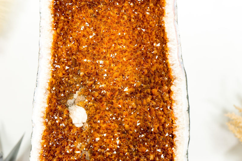 Large Citrine Geode Cathedral of AAA Quality, 24 In Tall Deep Orange Citrine - E2D Crystals & Minerals