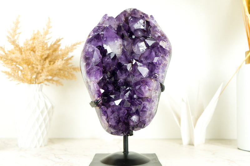 Large Purple Amethyst Cluster with AAA Display grade Deep Purple Amethyst